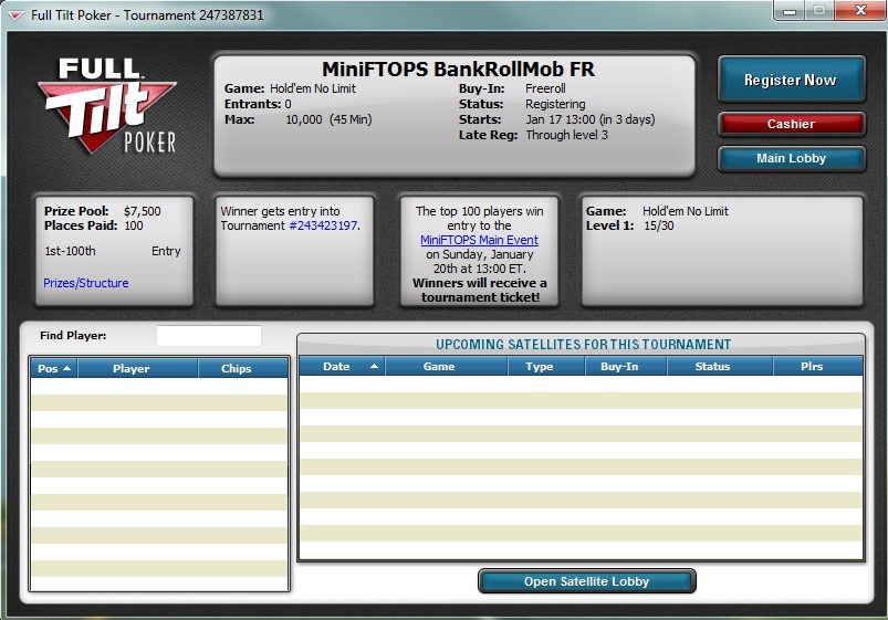 Full tilt poker value