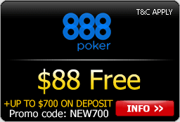 888 Poker free $8/£5 no deposit poker bonus