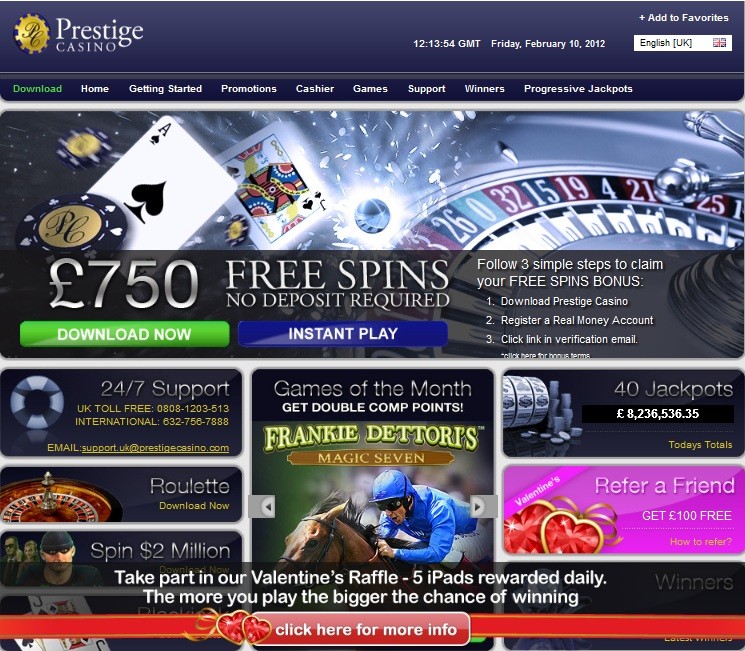 При регистрации в Prestige Casino игроки получают очень щедрый бонус на