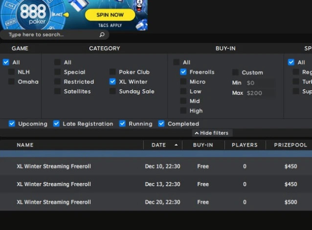 Best online, freerolls