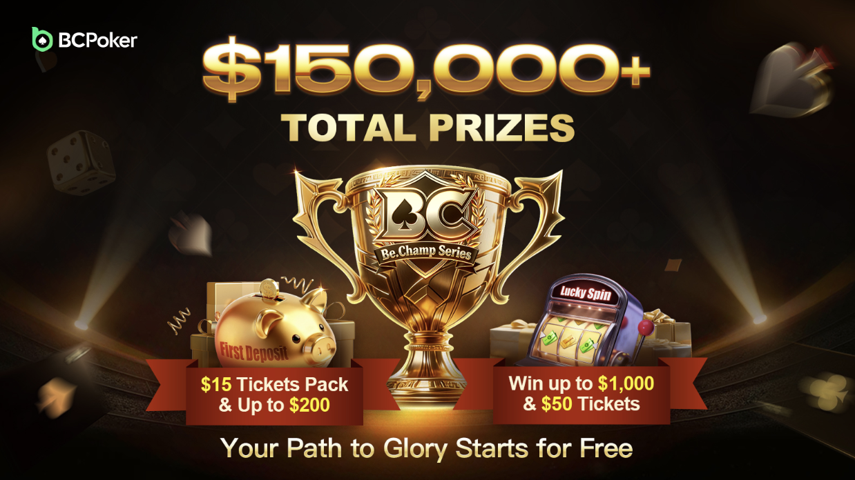BCPoker Upgrades Be.Champ Series with 24/7 Tournaments and $150,000+ GTD