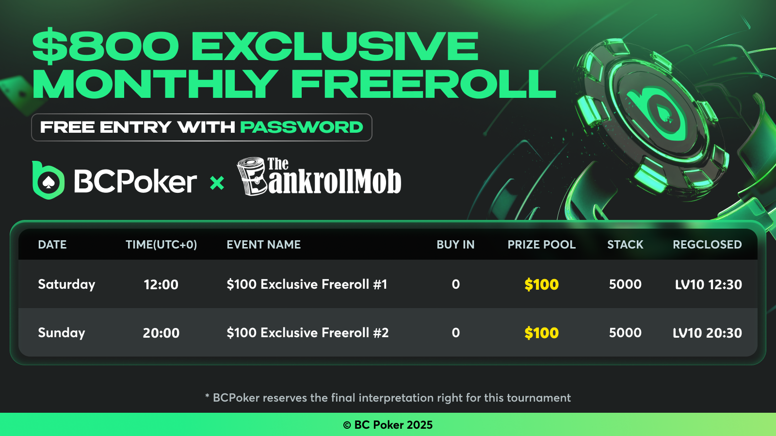 BCPoker Exclusive Freerolls BCPoker Exclusive Freerolls