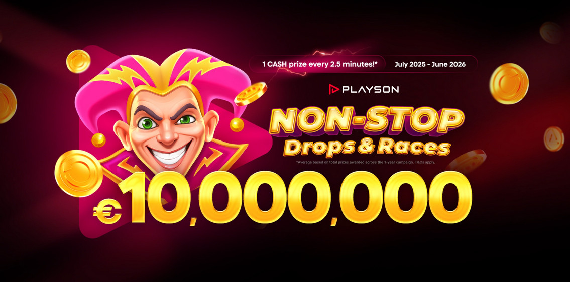Playson launches €10,000,000 Non-Stop Drops and Races 10KK Promotion Playson launches €10,000,000 Non-Stop Drops and Races 10KK Promotion