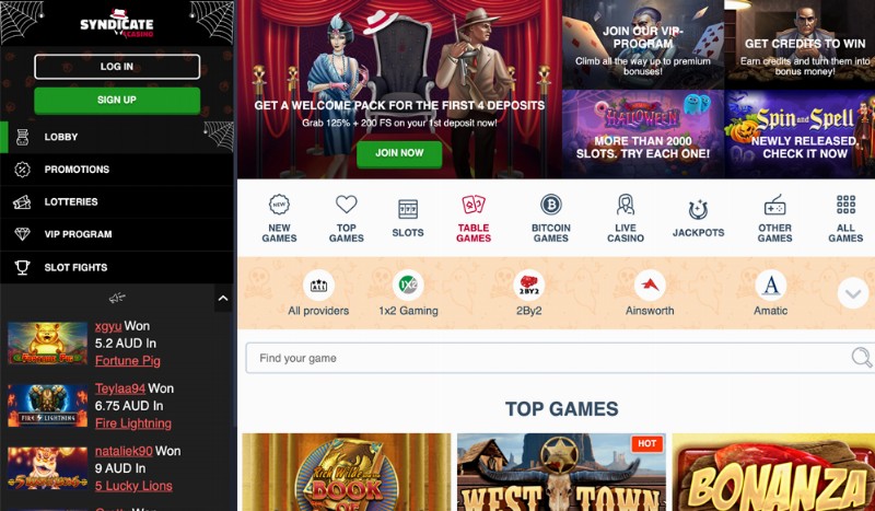 Syndicate Casino Free Spins